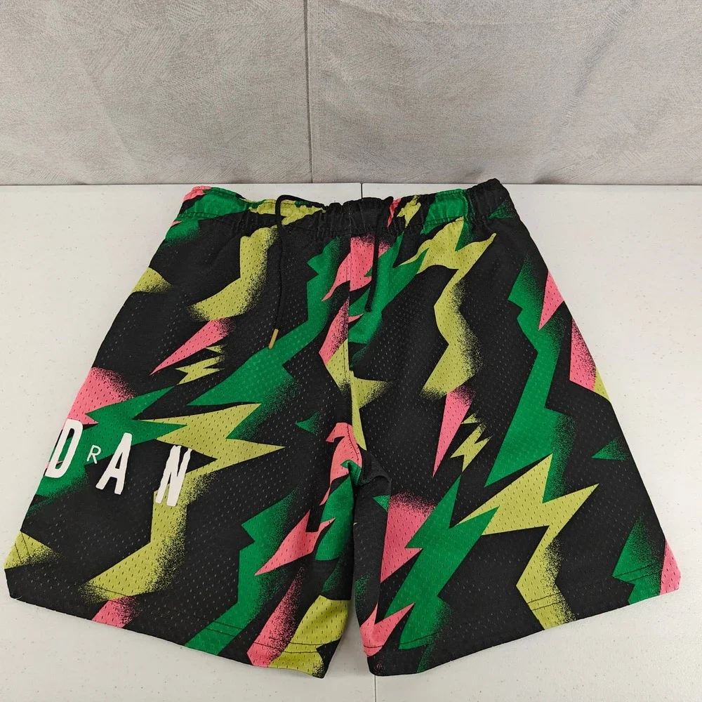 Jordan Mesh Shorts Mens S Black Multi All Over Print CZ4757-307 Tropical Twist